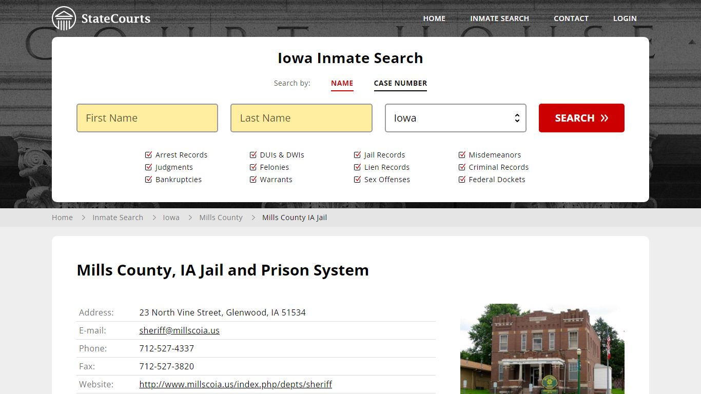 Mills County IA Jail Inmate Records Search, Iowa - StateCourts